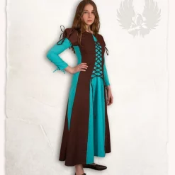 Mytholon Girl's Dress Rebecka, Blue-brown 9 Mytholon Girl's Dress Rebecka, Blue-brown -Mytholon Store girls dress rebecka blue brown 3