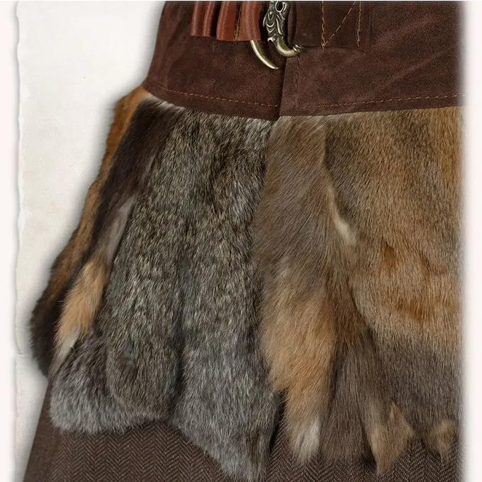 Mytholon Karya Fur Skirt With Dragon, Brown 4 Mytholon Karya Fur Skirt With Dragon, Brown - Image 4