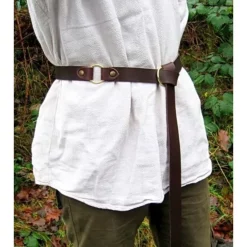 Mytholon Store -Mytholon Store leather belt with ring buckle brown split leather 1