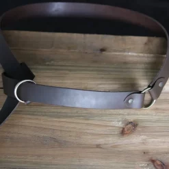 Leather Belt With Ring Buckle, Brown Split Leather -Mytholon Store leather belt with ring buckle brown split leather 4