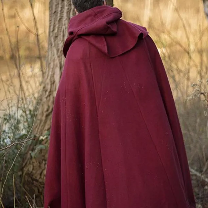 Epic Armoury Medieval Hooded Cloak Thomas, Red 2 Epic Armoury Medieval Hooded Cloak Thomas, Red - Image 2