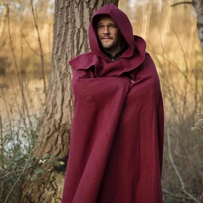 Epic Armoury Medieval Hooded Cloak Thomas, Red 3 Epic Armoury Medieval Hooded Cloak Thomas, Red - Image 3