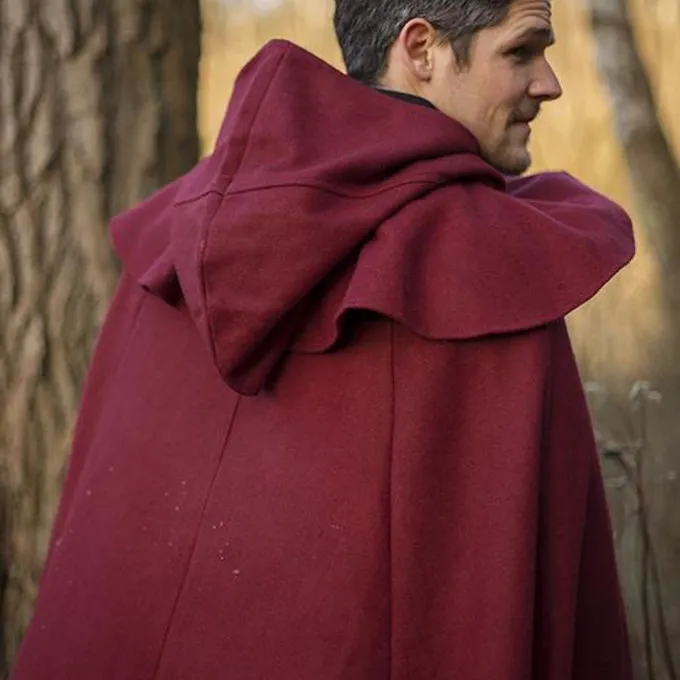 Epic Armoury Medieval Hooded Cloak Thomas, Red 4 Epic Armoury Medieval Hooded Cloak Thomas, Red - Image 4