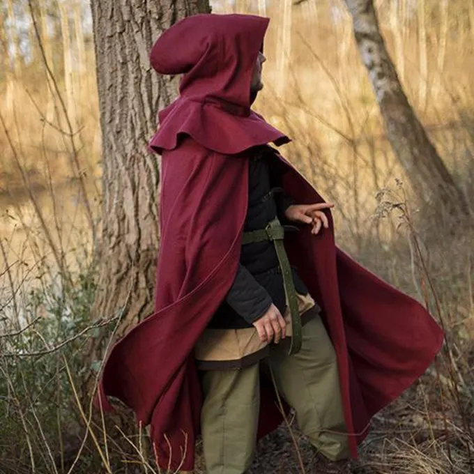 Epic Armoury Medieval Hooded Cloak Thomas, Red 6 Epic Armoury Medieval Hooded Cloak Thomas, Red - Image 6