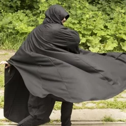 Epic Armoury Wool Travelers Cloak, Black -Mytholon Store wool travelers cloak black 4